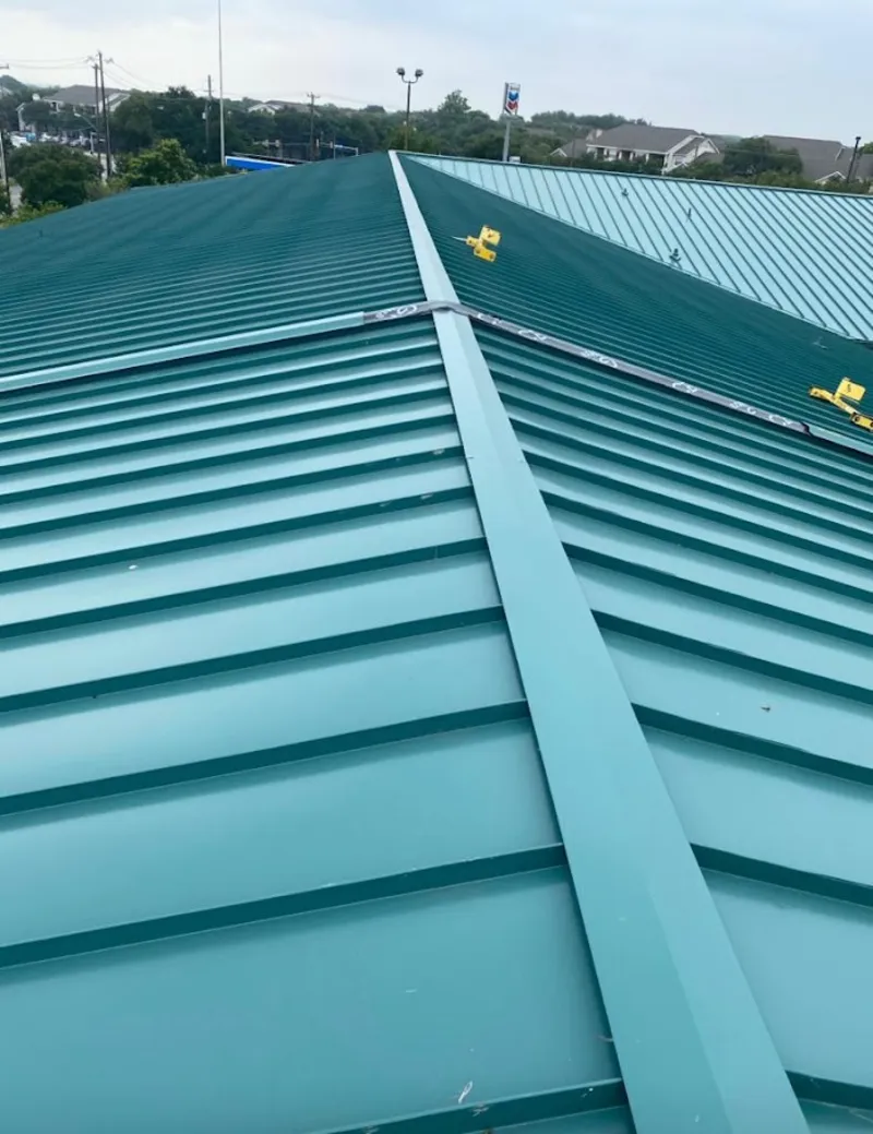 Green commercial metal roof ridge and valley for Metal Roof Repair in New London